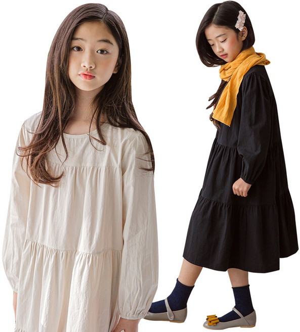 미니로이 주니어 면 캉캉 롱 원피스