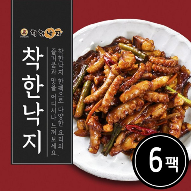 착한낙지 6팩세트(손질낙지 135g x 6팩+비법양념 50g x 6팩), 착한낙지6팩세트(손질낙지135g 6팩+양념50g 6팩), 1박스