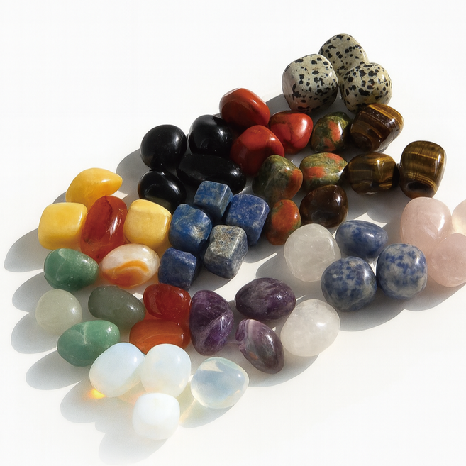 천연 크리스탈 파워 스톤 컬렉션 500g 로즈쿼츠 자수정 타이거아이 외 13종 원석