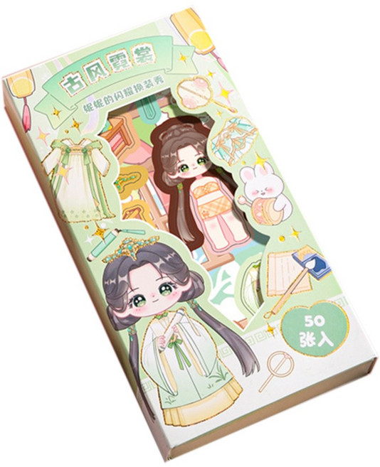 리리월드 예쁜 공주 옷입히기 코디 스티커 세트, 링링 코디스티커(그린), 1개