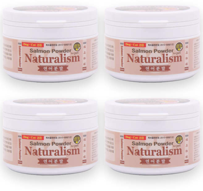 네츄럴리즘 특허받은 피부 모질 아토피 알러지 완화 연어분말 영양제, 피부/피모, 200g, 4개