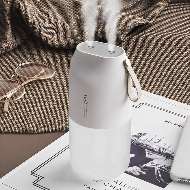 프리라이프 휴대용 미니 가습기 무소음 무드등 가정용 사무실 차량 듀얼미스트, 흰색, TWB68