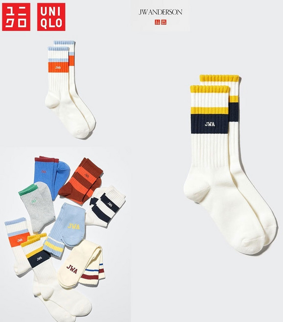유니클로 재팬 자수 로고 양말 남녀 공용 2컬러 485171