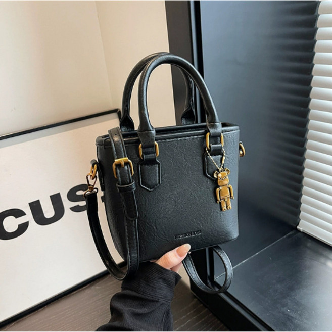 오버그로우 여성 가죽 토트백 미니 버킷 크로스백