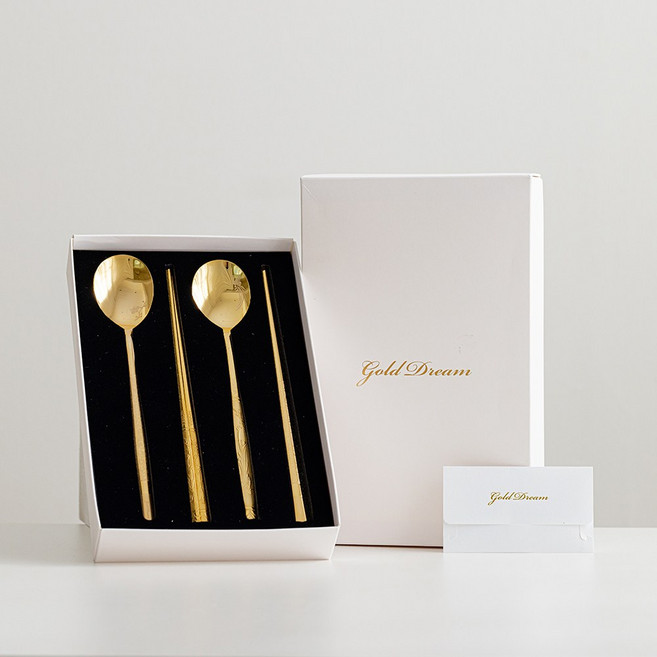 24k 상견례 부모님 집들이 부부 선물용 골드드림 금수저 2벌 + 쇼핑백, 봉황 2벌, 1개