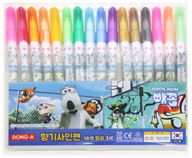 동아 향기싸인펜 16색세트 - 빼꼼, 1팩, 혼합색상