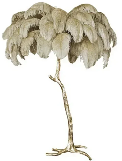 최신 화이트 깃털 LED 플로어 램프 거실 깃털 램프 침실 발 스위치 소파 룸 장식 스탠딩 램프, 01 Khaki, 02 H75cm-resin body, 04 US plug, 1개