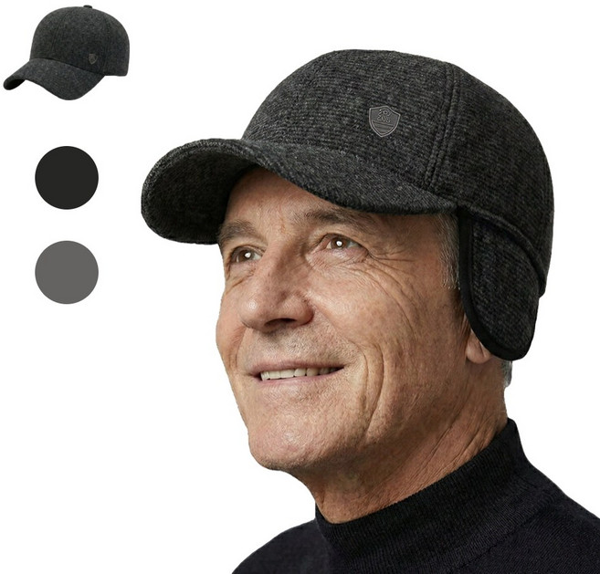 럽위어 중년 남성 겨울 귀마개 귀달이 방한 캡모자 어르신 할아버지