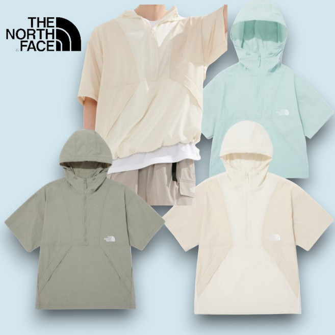 [국내매장정품] 노스페이스 반팔 아노락 남자 여성 루즈핏 여름 반팔 바람막이