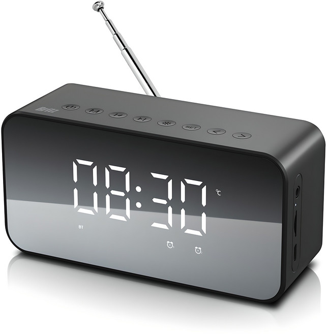 브리츠 라디오 알람시계 겸용 블루투스 스피커, BZ-MX2100, 블랙