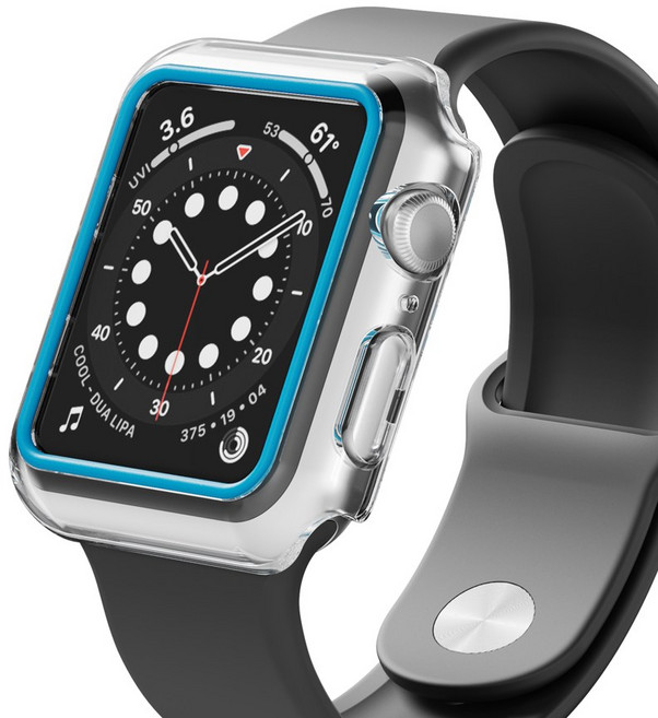 아이엠듀 애플워치 야광 풀커버 케이스, 블루