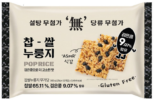 찹쌀 누룽지 무가당 무설탕 스낵, 7개, 288g