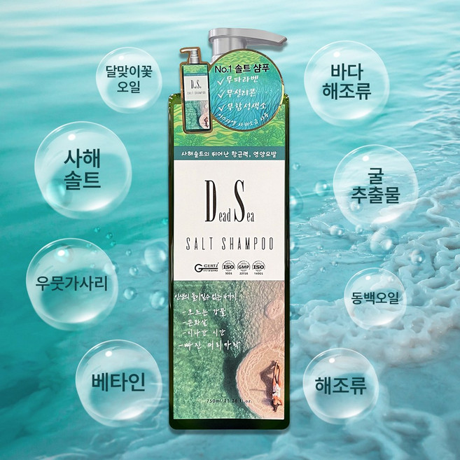 이스라엘 프리미엄 사해 솔트샴푸/항균 두피케어 샴푸, 1개, 750ml