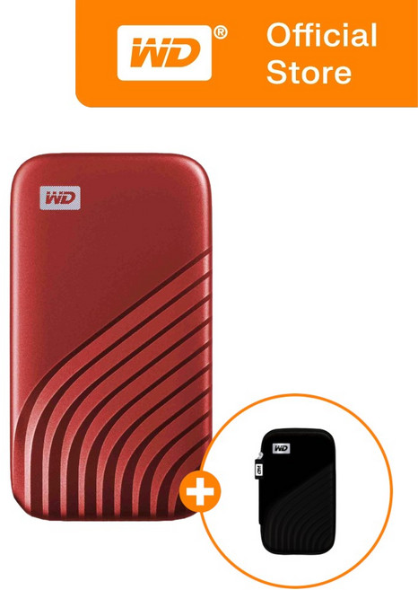 WD 외장 SSD NEW My Passport NVMe + 전용 케이스, 레드, 1TB