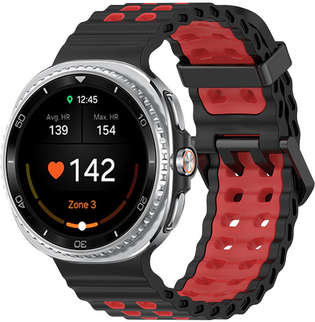 티엑스엘엑스 갤럭시워치 8 클래식 마린 밴드 스트랩, 블랙 레드