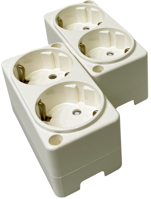 이터칭 노출 콘센트 (핀 타입) 국산 신형, 2개, 크림 아이보리, 9.5cm
