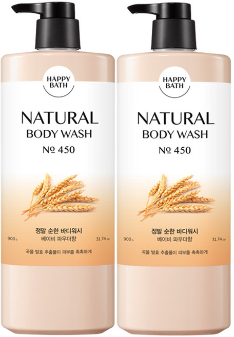 [] 해피바스 정말 순한 바디워시 900g(신형), 900g, 2개