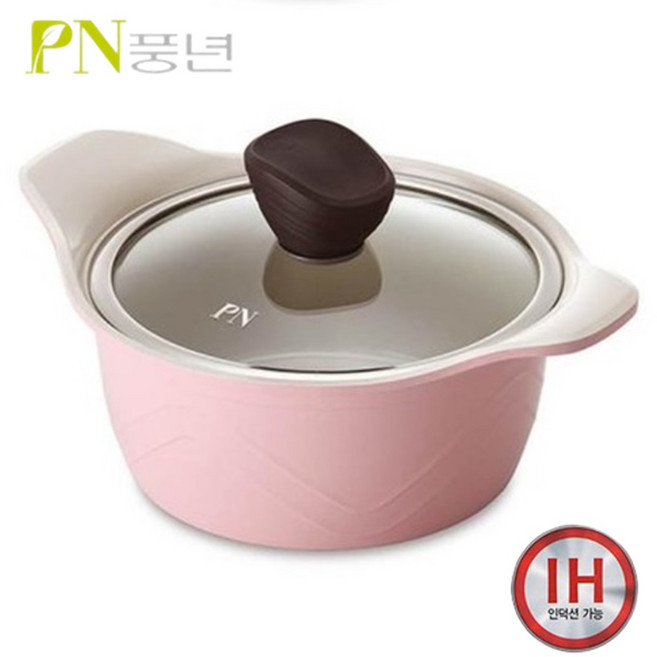 PN풍년 블리스올라 세라믹 양수 냄비, 핑크, 1개, 20cm