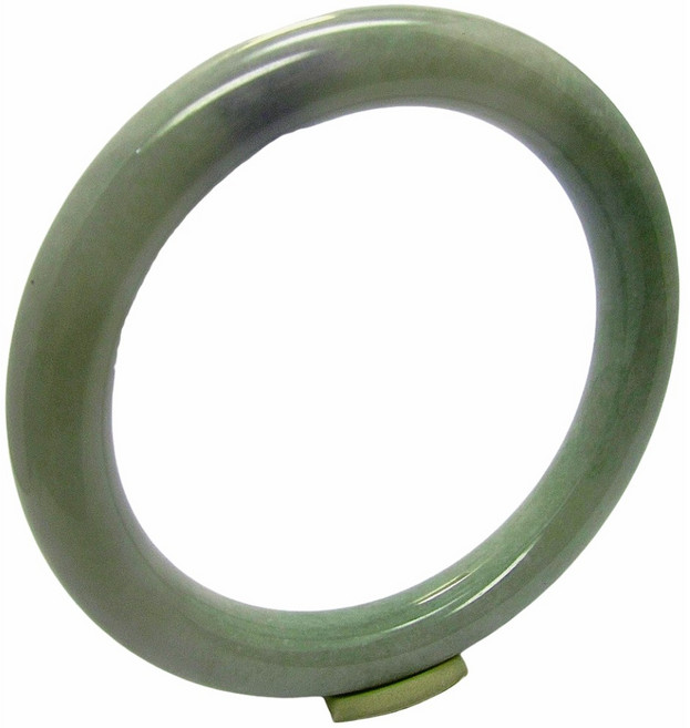 小樂珠寶 圓條翡翠手鐲 紫羅蘭淡綠 A貨玉鐲 手圍18.1號 內徑56.7mm, 1個