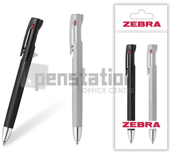 제브라 블렌 3C 3색 0.5mm 볼펜 2개 세트, 0.5mm 블랙1+그레이1, 1개