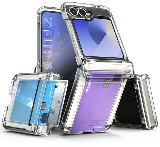 이디즌 갤럭시 Z플립 5 / 플립 6 케이스 힌지보호 슬림 카드 2장 수납 충격방지 범퍼 힌지아머 지플립 5 / 6