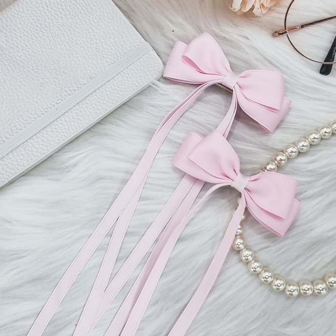 에떼리본 큐트 세틴발레 집게핀2개세트 H143 발레코어집게핀