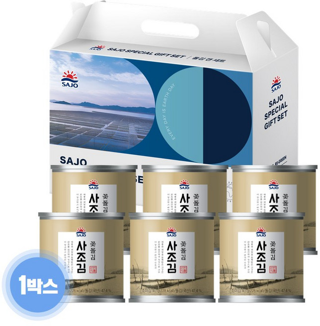 사조씨푸드 꽃돌김 캔김 30g 6개 세트 (선물박스포장), 1박스