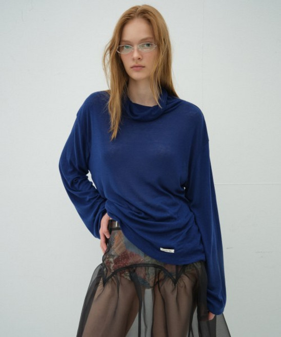 [국내정품] 오버듀플레어 LOOSE FIT WOOL TENCEL TURTLENECK T-SHIRT_ROYAL BLUE 103537