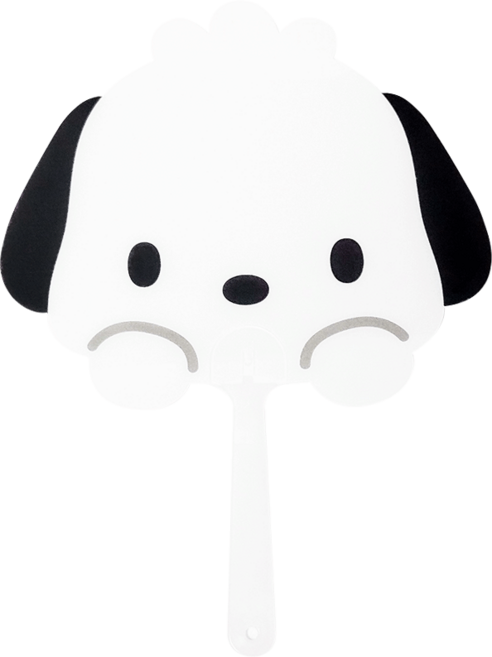 산리오 포차코 얼굴 모양 손부채 (044946), 1개