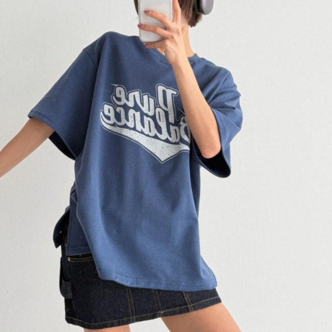 발란스 홈웨어 롱 트임 반팔티셔츠