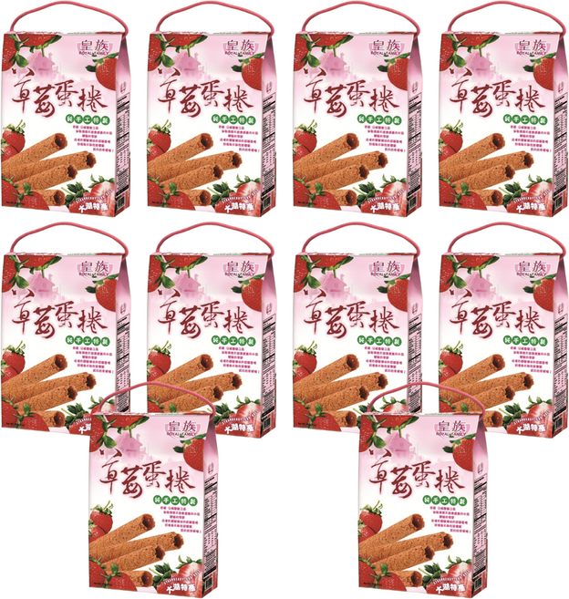 皇族 草莓蛋捲 180G (36GX5包) 2盒, 10套