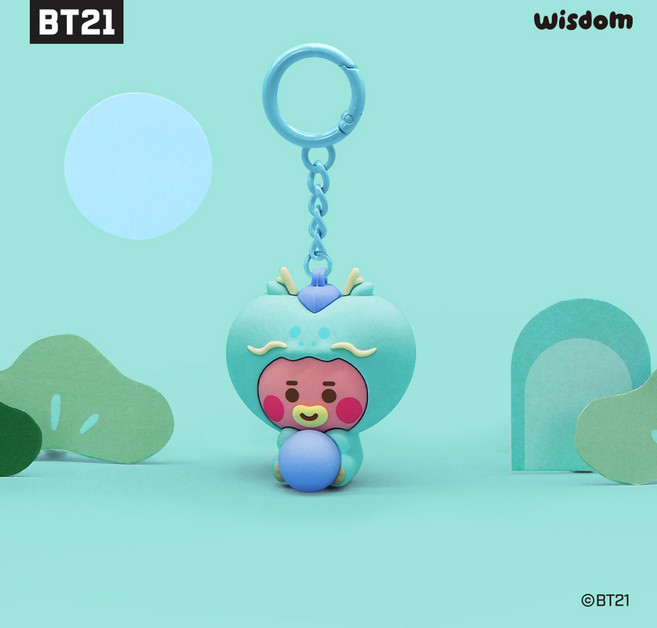 BT21 드래곤 피규어 키링 가방고리 열쇠고리 키홀더 코야 알제이 슈키 망 치미 타타 쿠키, 1개, 타타 TATA