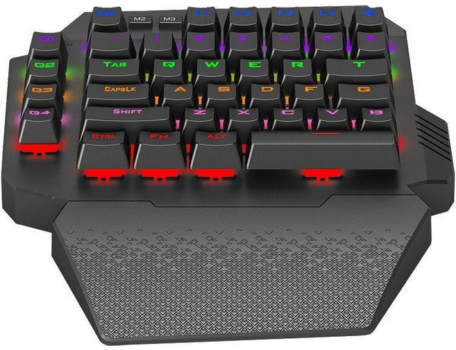 배그 한손키보드 무선 게이밍 기계식 RGB 왼손 FPS 2.4g 44키 팜레스트 일체형, 청축, 청축