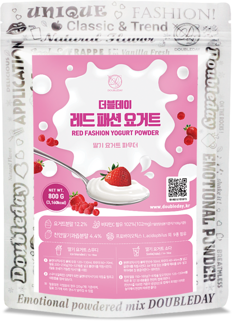더블데이 레드 패션 요거트 파우더 딸기 스무디 빙수용, 1개
