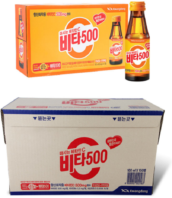 비타 500 100ml x 100병 비타민 드링크, 50캔 x 2박스