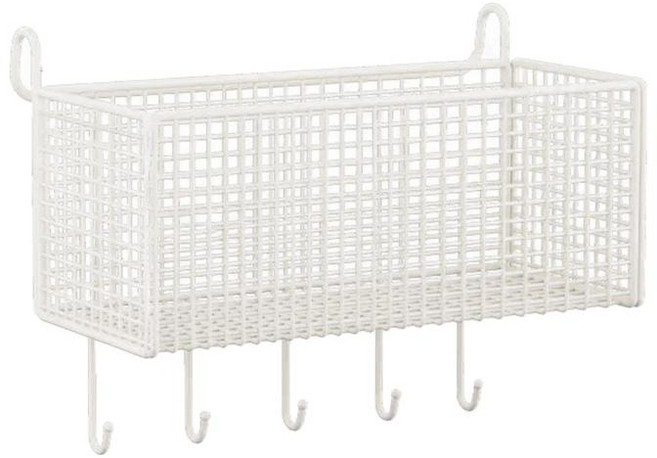 GHSHOP 침대 옆 선반에 걸어 사용하는 편리하고 튼튼하며 설치가 쉬운 정리함 기숙사 침실 침대 난간 호텔 침실에, 철, 하얀색