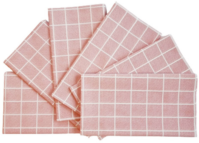 캐프마켓 일회용 격자 방수 테이블보 원형 사각 식탁보, 핑크, 4인(137 x 90 cm), 6개