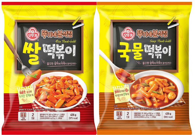 뚜기네 분식집 쌀떡볶이 426gx2개+국물떡볶이 426gx2개, 4개, 426g
