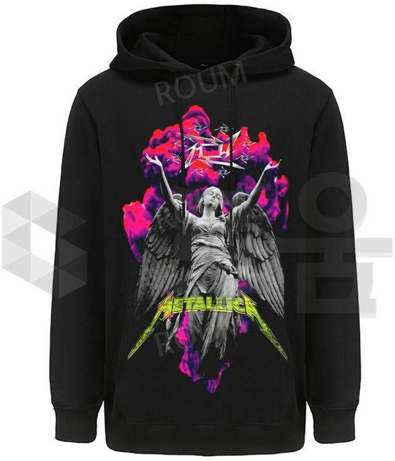 메탈리카 Metallica 킹 오브 메탈 프린트 티셔츠 가을 겨울 유니섹스 후드티 긴팔티