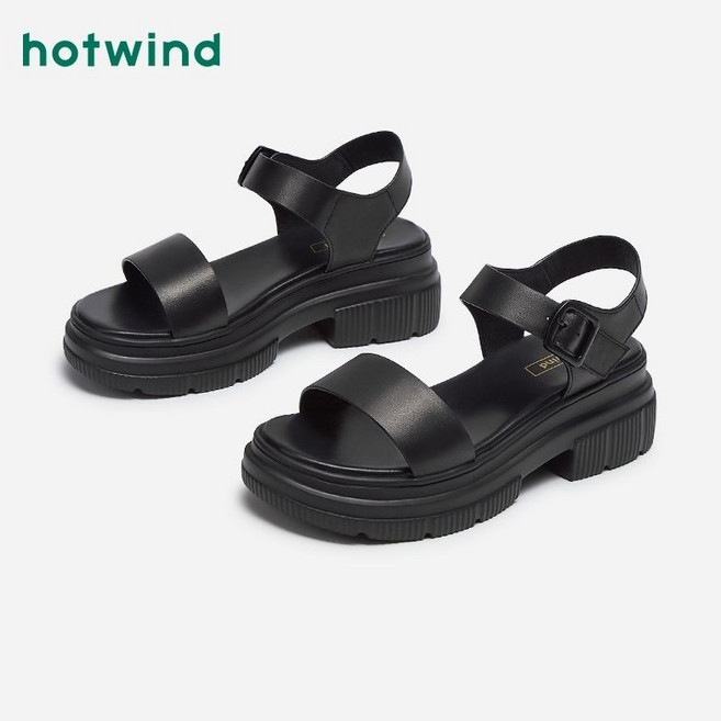 hotwind 涼鞋女 厚底 增高 運動涼鞋, 黑色5CM,36, 黑色, 36mm