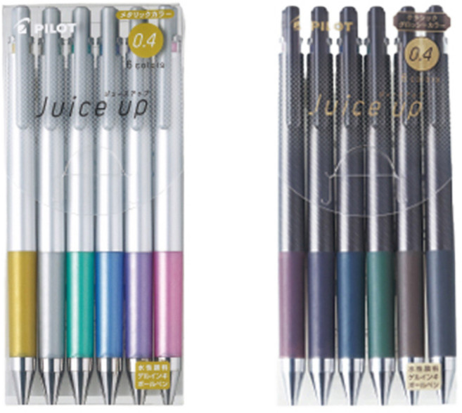파이롯트 쥬스업 볼펜 0.4mm 6색 세트, 쥬스업 (메탈릭+글로시) 6색세트, 1개