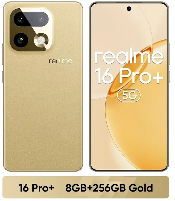 [신제품 출시] realme 16 Pro Plus 스마트폰 NFC 스냅드래곤 7 Gen 4 칩셋 7000mAh 배터리 80W 충전 200M, 03 8GB 256GB Gold, 256GB