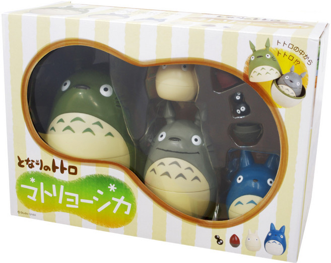 ENSKY 俄羅斯娃娃 6層 收納盒 宮崎駿 吉卜力, 1套, 大中小龍貓