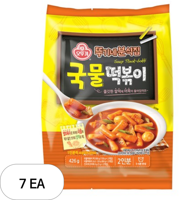 오뚜기 뚜기네분식집 국물떡볶이(상온) JMP 간식 쉬운요리 ready-to-eat 사무실간식 가족간식 사무실간식 가족간식 사무실간식 가족간식 사무실간식 가족간식 사무실간식 가족간식, 426g, 7개