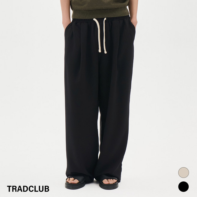 트래드클럽 원턱 밴딩 와이드 슬랙스 (2컬러 M~5XL)
