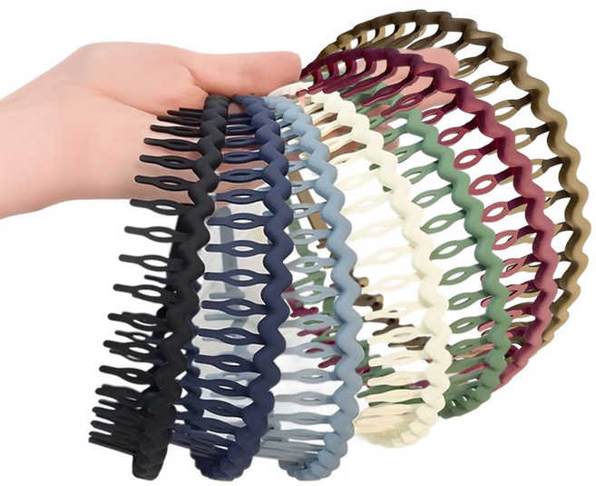 트리모아 컬러플 빗살 고정용 남여공용 헤어밴드 머리띠 데일리 심플 머리띠 [7종머리띠]