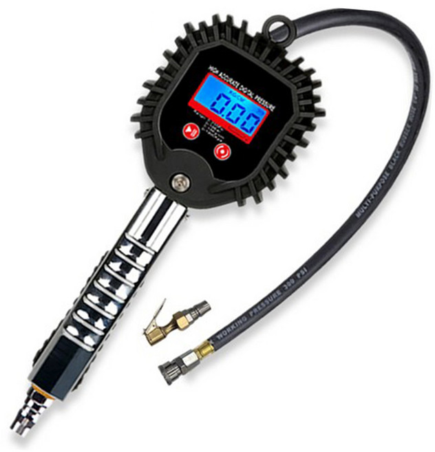 솔리드 디지털 타이어 게이지 차량 공기압 공기주입기 압력게이지 측정기, 1개, 혼합색상, 솔리드 타이어게이지