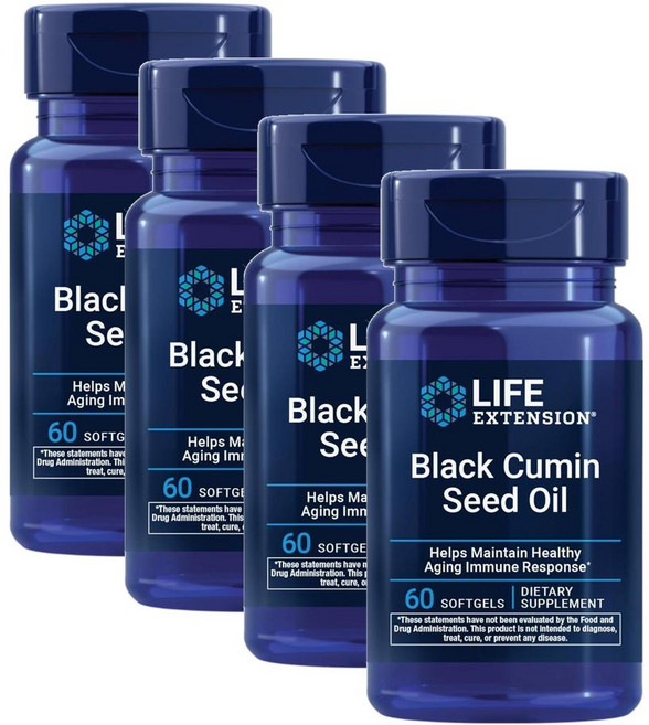 라이프 익스텐션 블랙 커민 씨드 오일 500mg 소프트젤 Life Extension Black Cumin Seed Oil, 4개, 60정