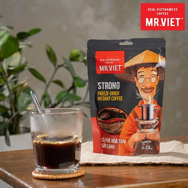 미스터비엣 베트남 인스턴트 스트롱 블랙 원두커피믹스 파우치형, 75g, 1개