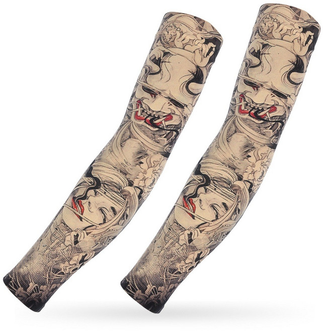 여름용 문신 쿨 타투 팔토시 냉감 조폭문신토시 uv 자외선차단 팔토시 양손세트(다양한 멋진 디자인 쿨한 스타일), 71